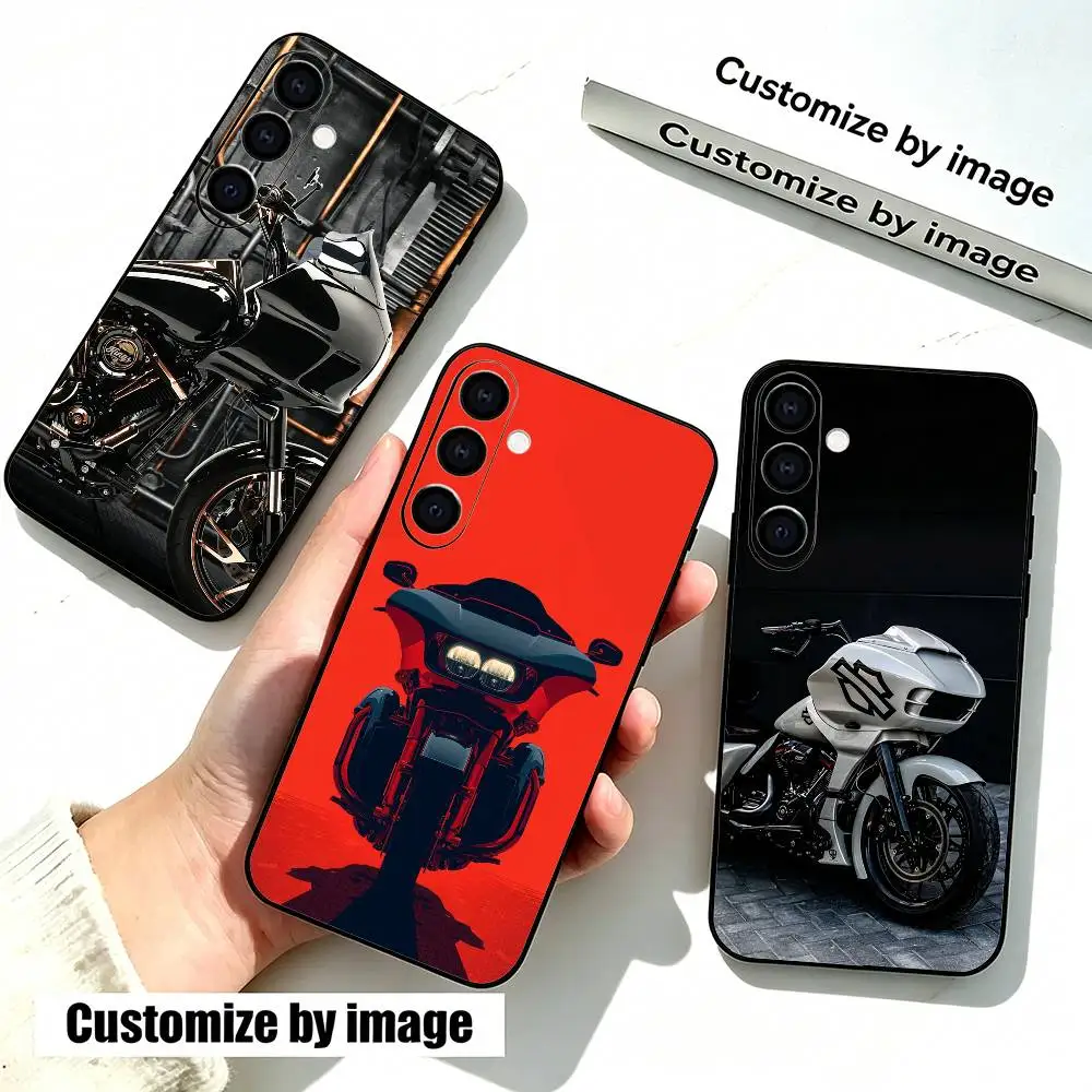 Funda para teléfono Cool moto Road Glide ST para HARLEY, funda negra suave para Samsung Galaxy A73,A72,A71,A70,A53,A52,A51, otros