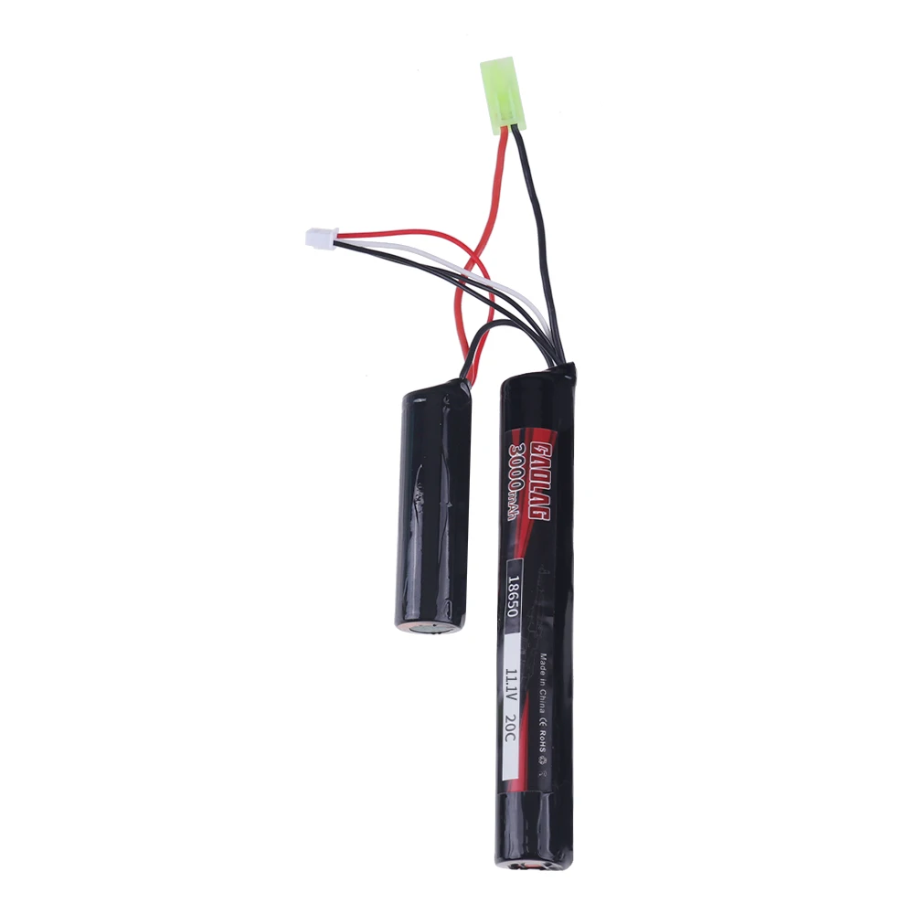 11.1V 3000mAh 18650 Li-ion Battery for AKKU Mini Airsoft Gun RC Model Toys Battery 3S Water Guns Split Connection Battery