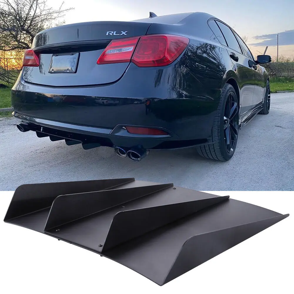 LAICY For Acura RLX TL TLX MDX 2003-2020 Rear Bumper Diffuser 4-Fin Spoiler Lower Lip Splitter Car Rear Splitters Lip Lower Chin