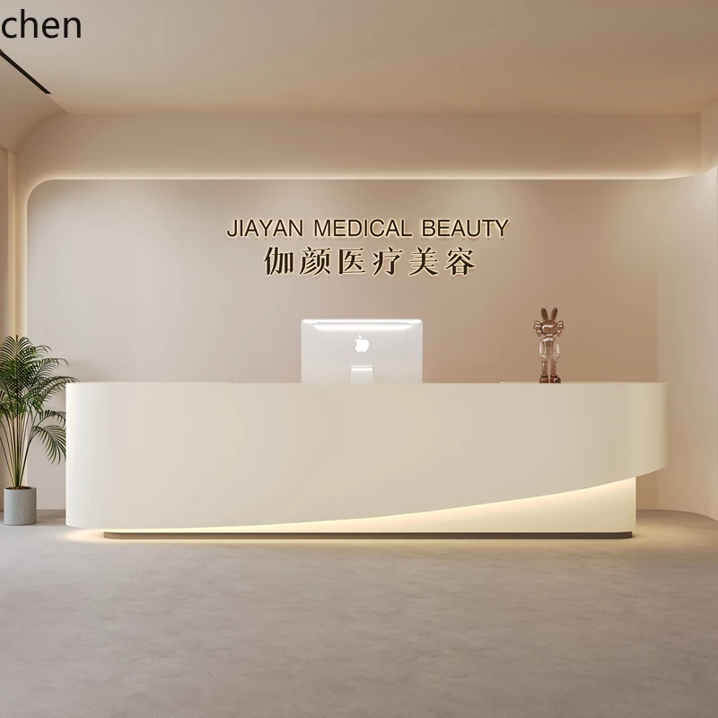 ZML Office Painted Bar Counter Company Hotel Yoga Studio Training Class Front Desk Reception Cashier Counter