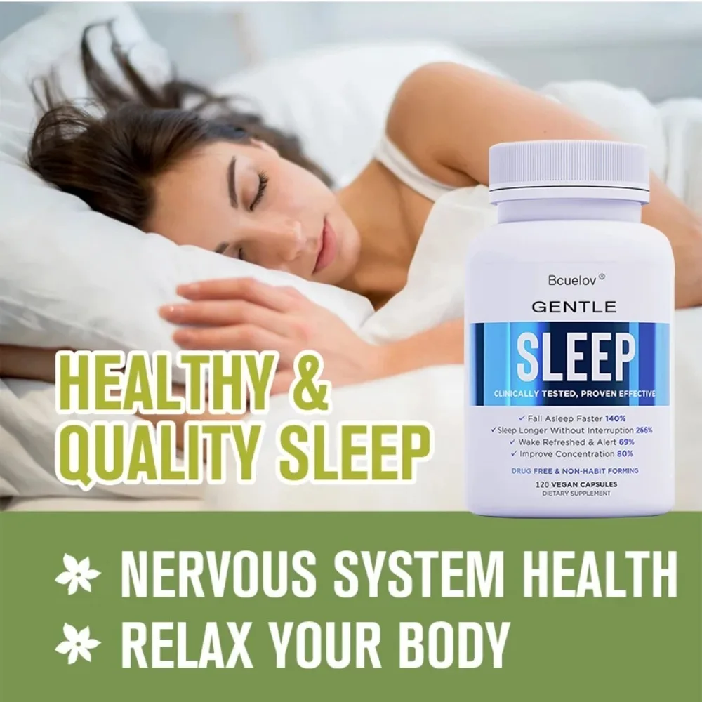 Magnesium & Ashwagandha Supplement - Improves Sleep Quality, Promotes Sleep Health, and Relieves Stress, 120 Capsules