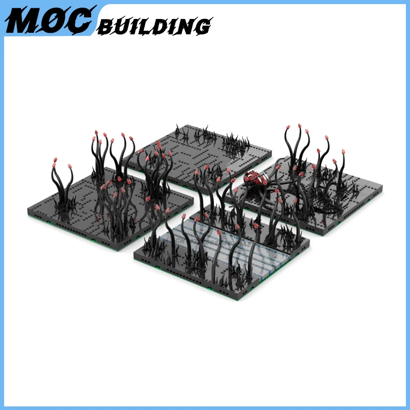 MOC Building Blocks Military Vehicle Display Stand Playset DIY Assembl Bricks Modular Landscape Collection Showcase Toys Gifts