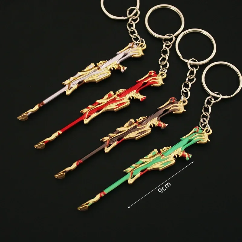 9 سنتيمتر Valorant المشاجرة ريفر سلاح نموذج المفاتيح للرجال مشغل الإمبراطوري الجلد حلقة رئيسية معدنية المشجعين سيارة حقيبة الديكور مجوهرات #1