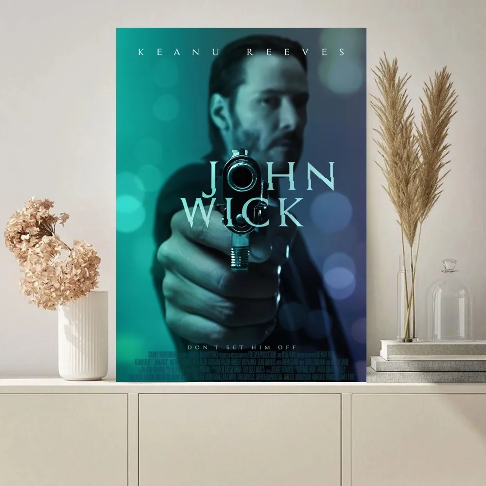 Movie  J-John Wick Poster Paintings on The Wall Picture for Living Room Interior Painting Room Decoration