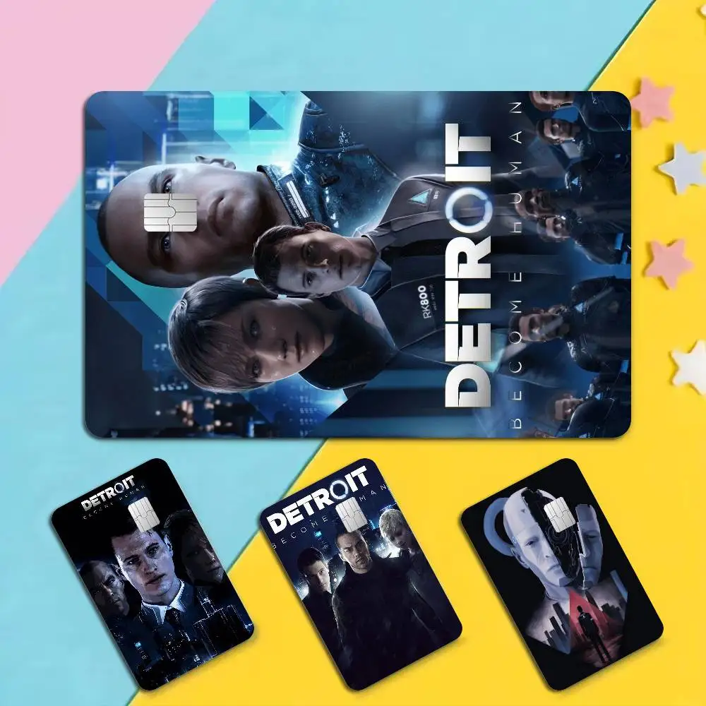Game D-Detroit Become Human 2024 Anime Cartoon Skin Stickers Film Tape Case for Big Credit Debit Card Front Side
