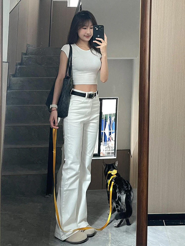 

Женские джинсы Bootcut высотой 80 см, ультра длинные свободные брюки с высокой талией, обтягивающие щиколотки, новые летние джинсовые брюки