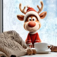 1pc Christmas Smiling Reindeer Window Static Cling Stickers for Home Store Displays Doors Glass No Glue Waterproof Vinyl Decals
