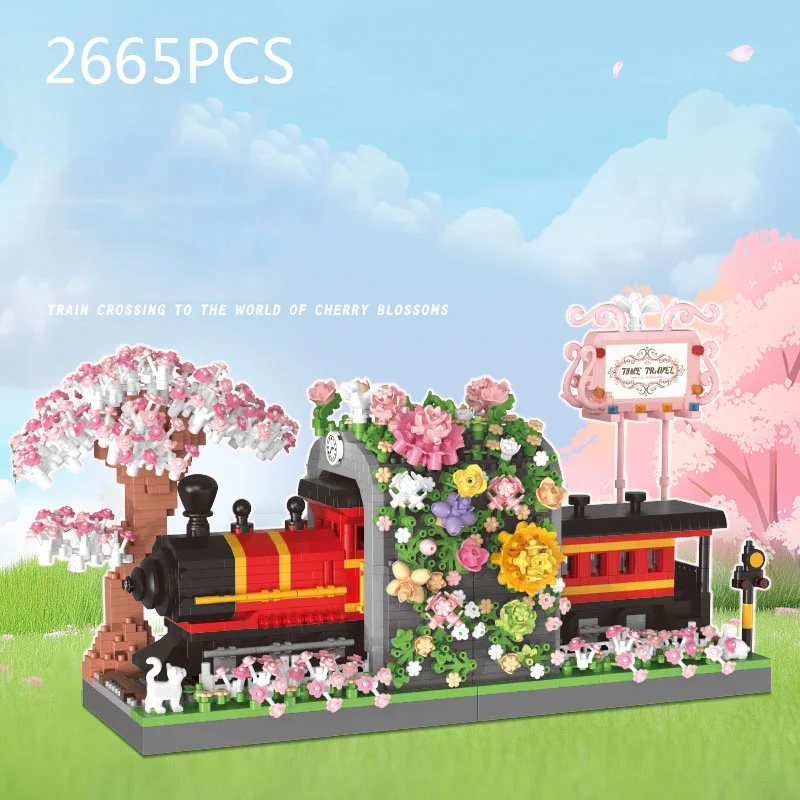

Idea Nanobricks Street View Micro Diamond Block Flower Steam Train Building Brick 3D Bookends Construction Toys For Kids Gifts