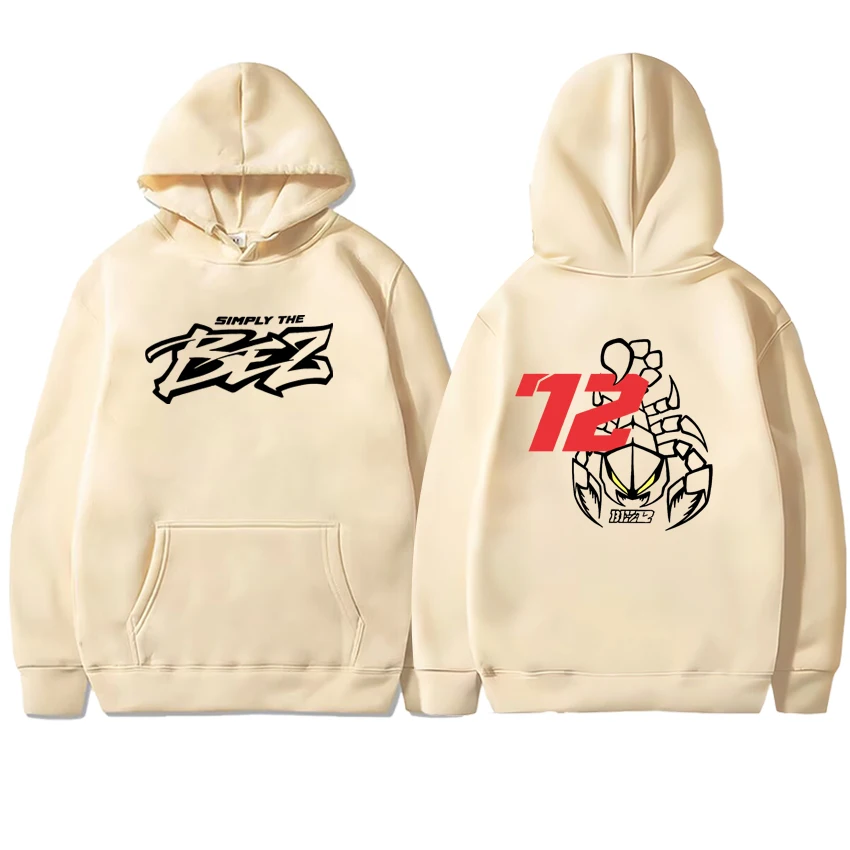 Marco Bezzecchi 2025 Motorcycle Race 72 Driver Fan Double Sided Printed Hoodies Fleece Men Women Autumn Winter Sweatshirt Unisex