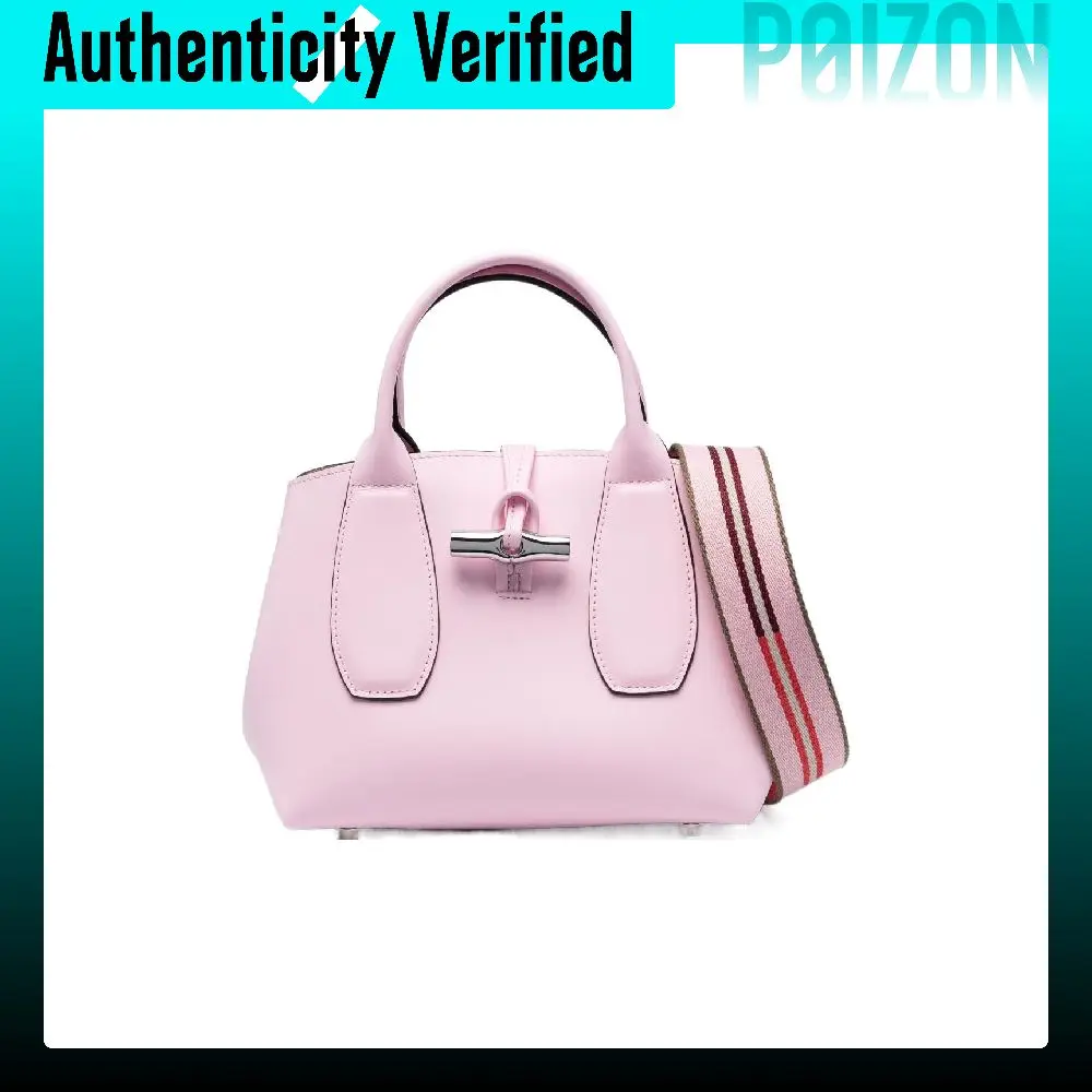 LONGCHAMP Le Roseau Cow Leather Shoulder Bag, Crossbody Bag, Handbag Women's Pink 10095HCN018