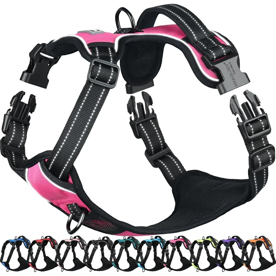

Шлейка для собак Easefit No Pull Шлейка для собак с передней ручкой-зажимом для тренировок подъема Регулируемая мягкая шлейка No Pull Anti Pull Легко входит