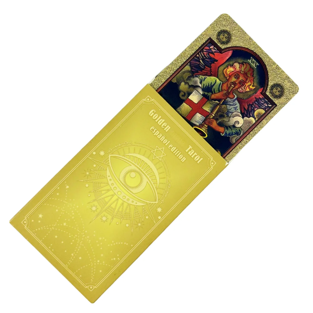 Golden Tarot Cards Spanish Language Español 78 Pcs Rider Tarot Cards Board Playing Game Cards