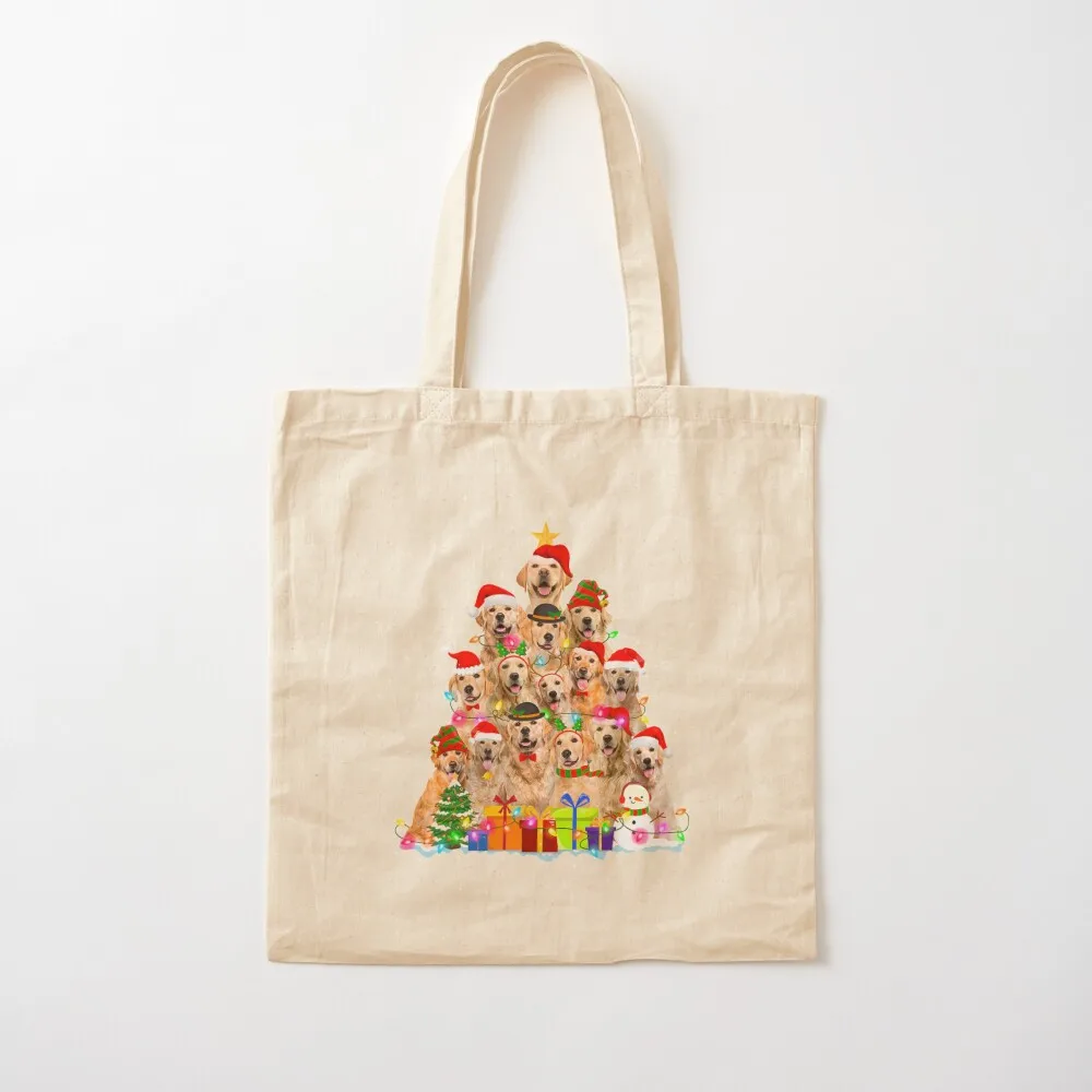 

Christmas Pajama Golden Retriever Tree Xmas Gift Dog Dad Mom Tote Bag Lady bag great bag bags luxury women Canvas Tote