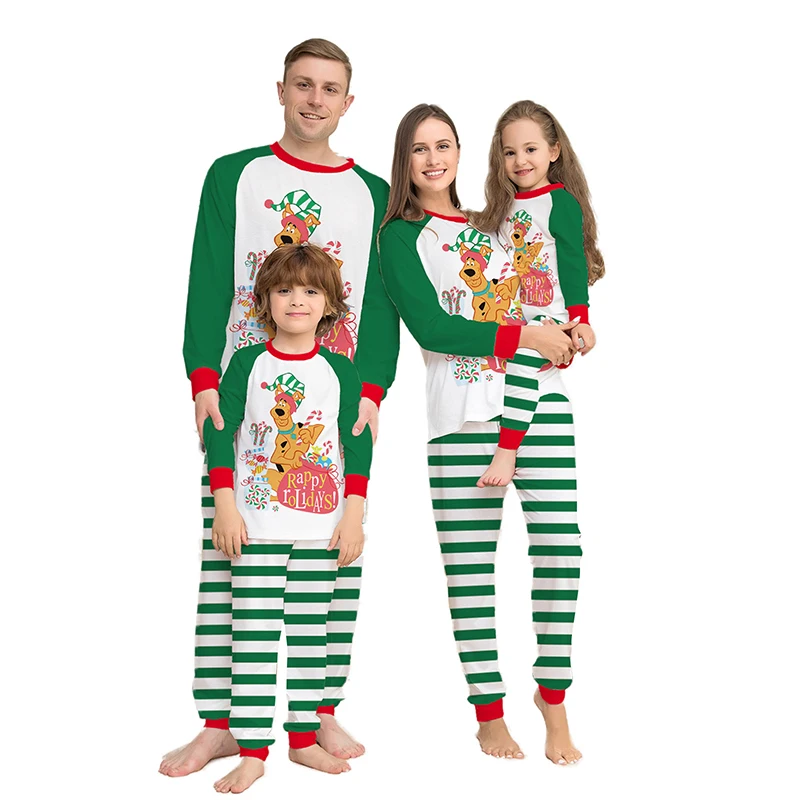 

Christmas Family Matching Pajamas Set Reindeer Print Tops with Plaid Pants Sleepwear Set for Adult Kid Baby Dog