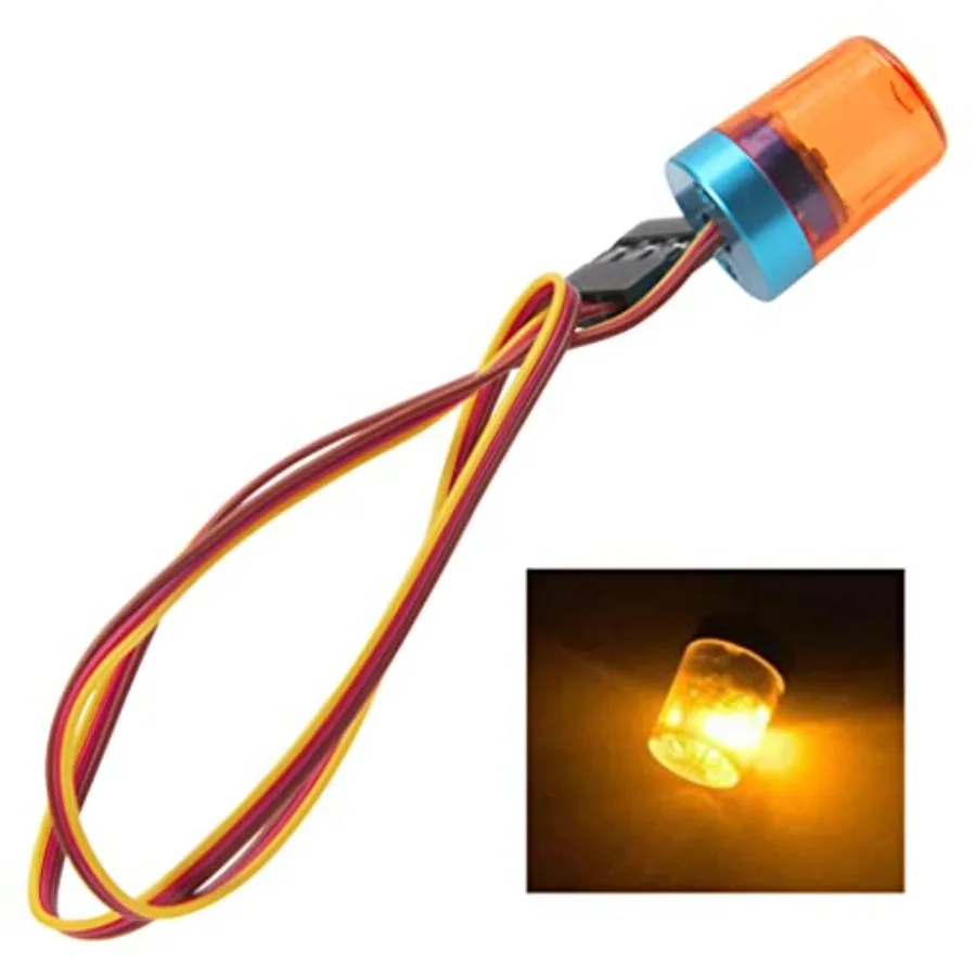 Multi-Function LED Flash Lights Alarm Lamp Flashing Rotating Beacon Light Compatible with 1/10 TRX4 SCX10 RC Crawler Car 1/14 T
