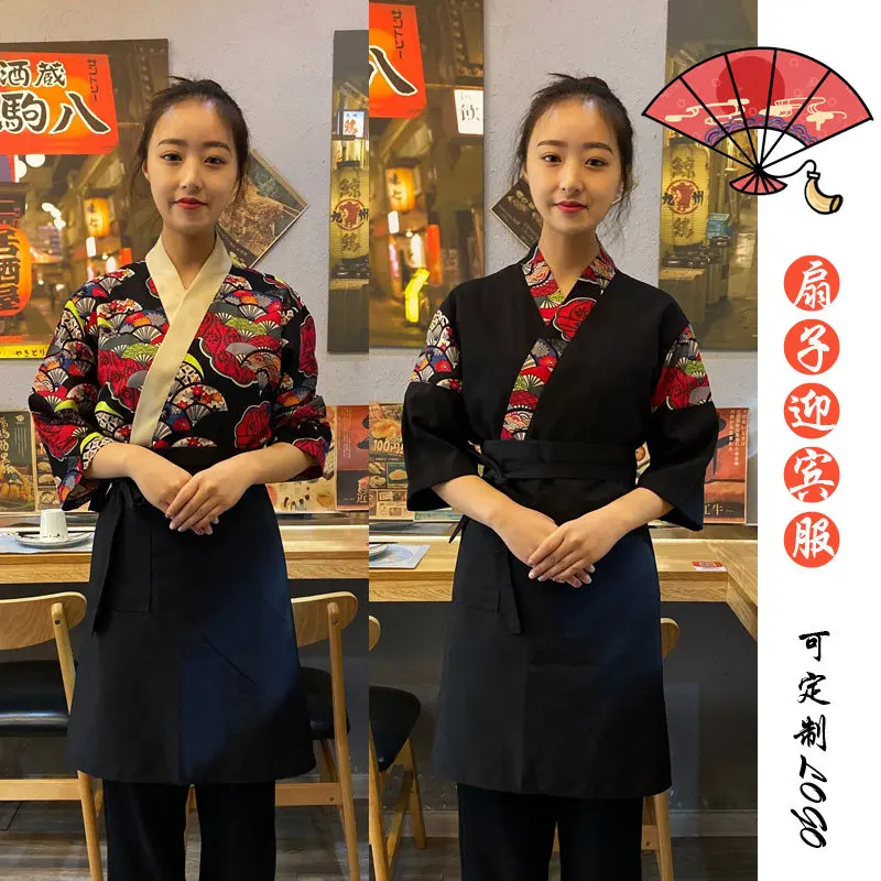 Japanse stijl chef-kok uniform Izakaya Sushi Restaurant chef-kok jas Kimono Koreaanse Japanse keuken chef-kok kleding ober koken tops