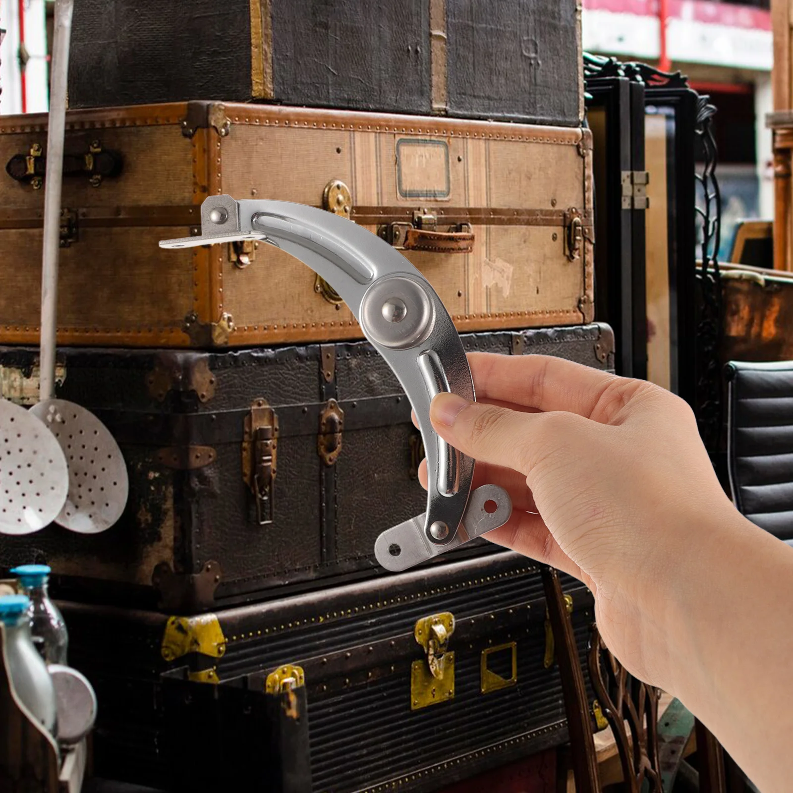 

1 set Lid Support Folding Lid Stay Cabinet Lift Heavy Duty Hinges For Wooden Box Self Closing Door Soft Close Cabinet Hinges