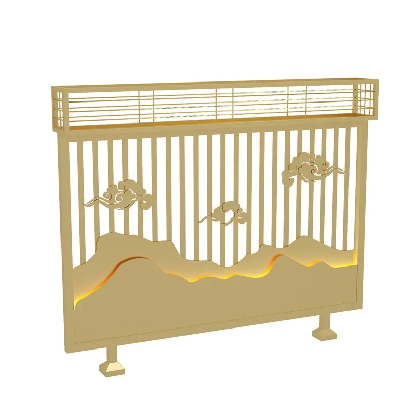 Wrought iron short partition restaurant decorative rack card seat green plant flower slot rack