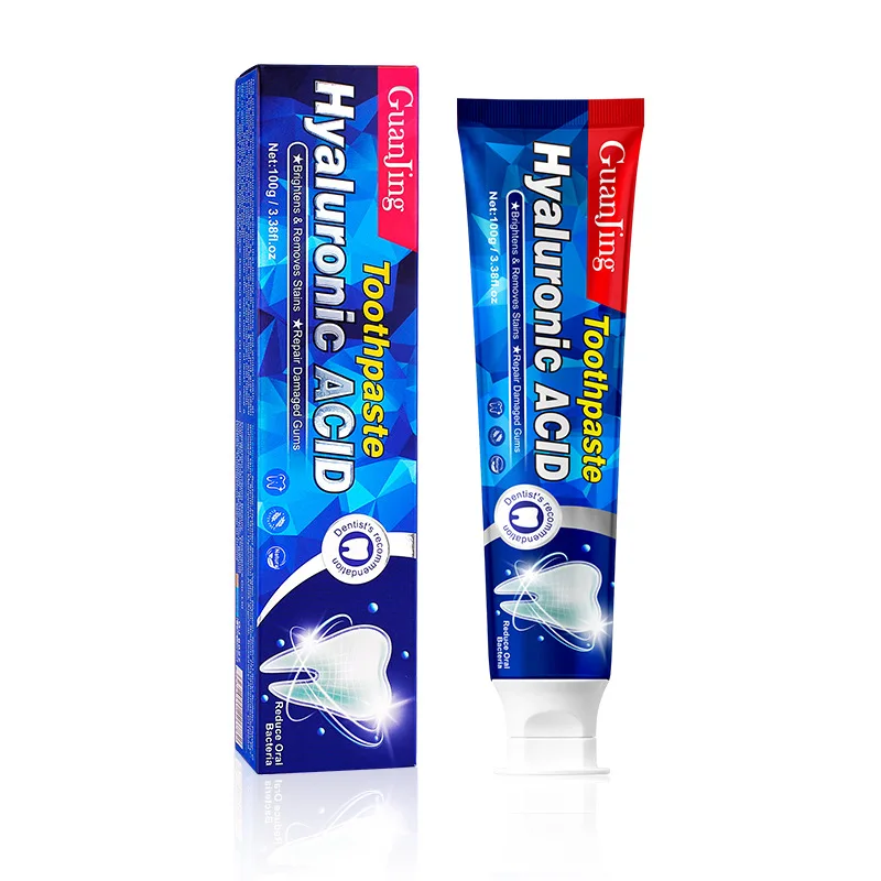 Toothpaste Gum Repair ácido hialurônico para dentes mais brancos, Creme dental restaurador, Aliviar goma e problemas de tecidos macios