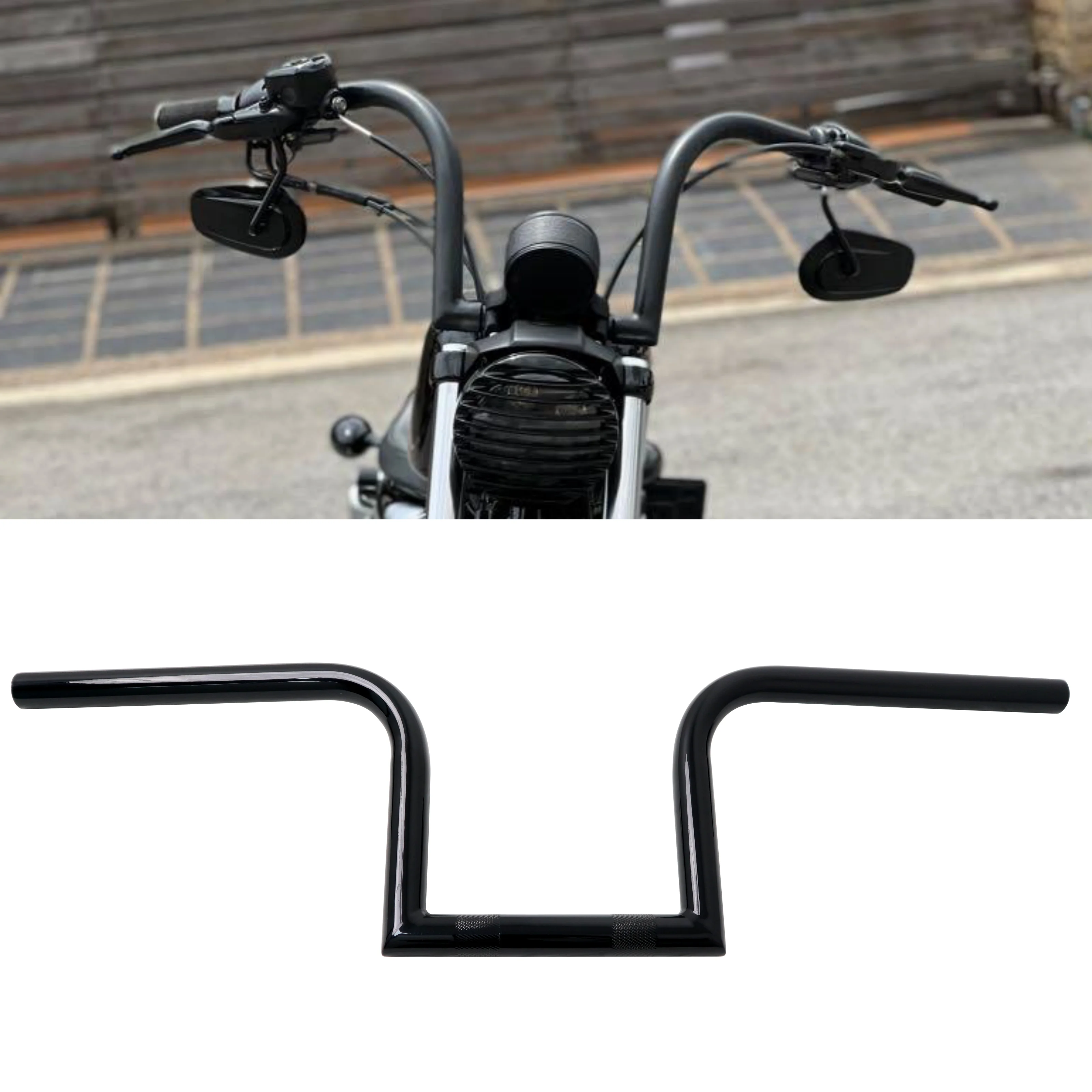 

Motorcycle Handlebar 1 inch Z bar for Harley Softail Slim Heritage Fat Boy Deluxe Sportster XL 883 1200 Dyna Super Wide Glide