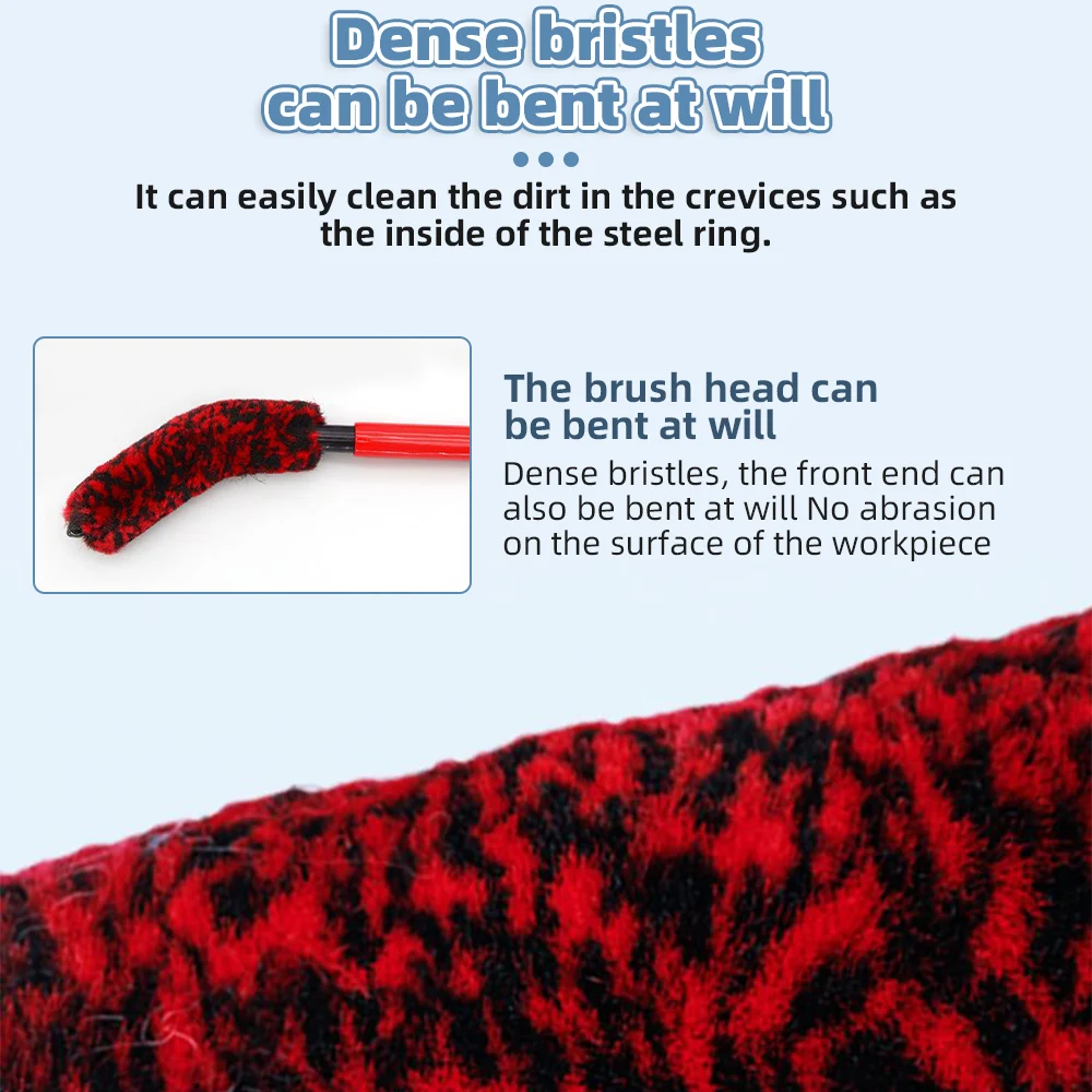 Brosse à roue en peluche douce pour l'entretien de la voiture, brosses à long manche, outils de livres, détails de jantes, 1/2 pièces