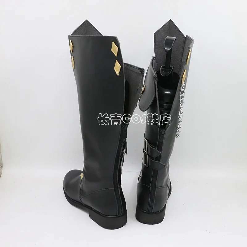 PU Leather Tartaglia Cosplay Tênis, Jogo Genshin Impact Prop, Botas de Carnaval de Halloween, Custom Made