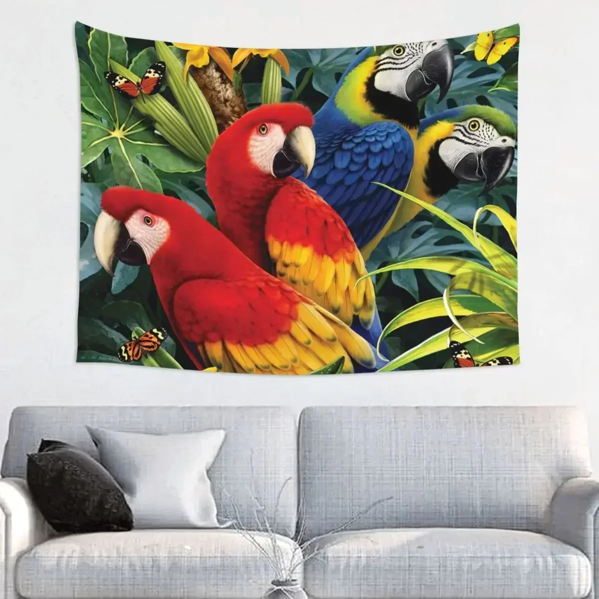 Kawaii Cockatiel Animal Tapestry Wall Hanging Hippie Wall Tapestry Macaw Parrots Bird Boho Blanket Room Decor Wall Cloth