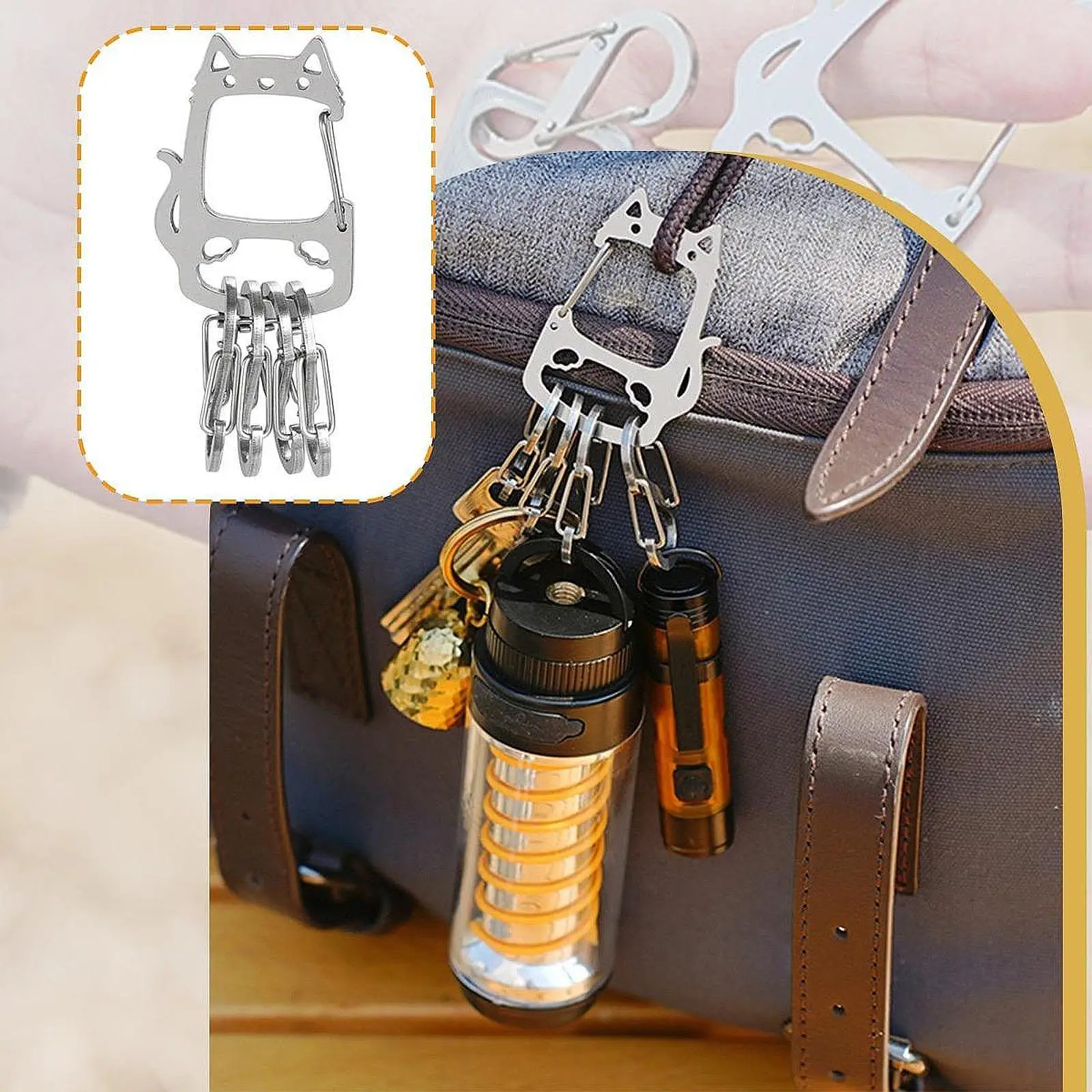 พวงกุญแจโลหะใส่ของจำเป็นในชีวิตประจำวันสำหรับผู้หญิงที่บ้านในวันครบรอบ