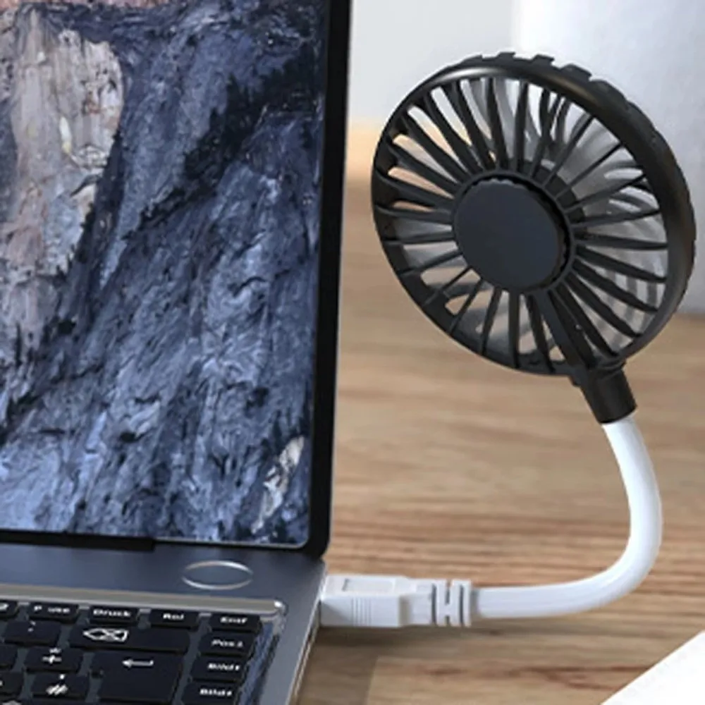 New Small Size USB Rechargeable Fan Plug and Play Mute Operation Handheld Fan Creative Design Mini USB Fan Laptop PC