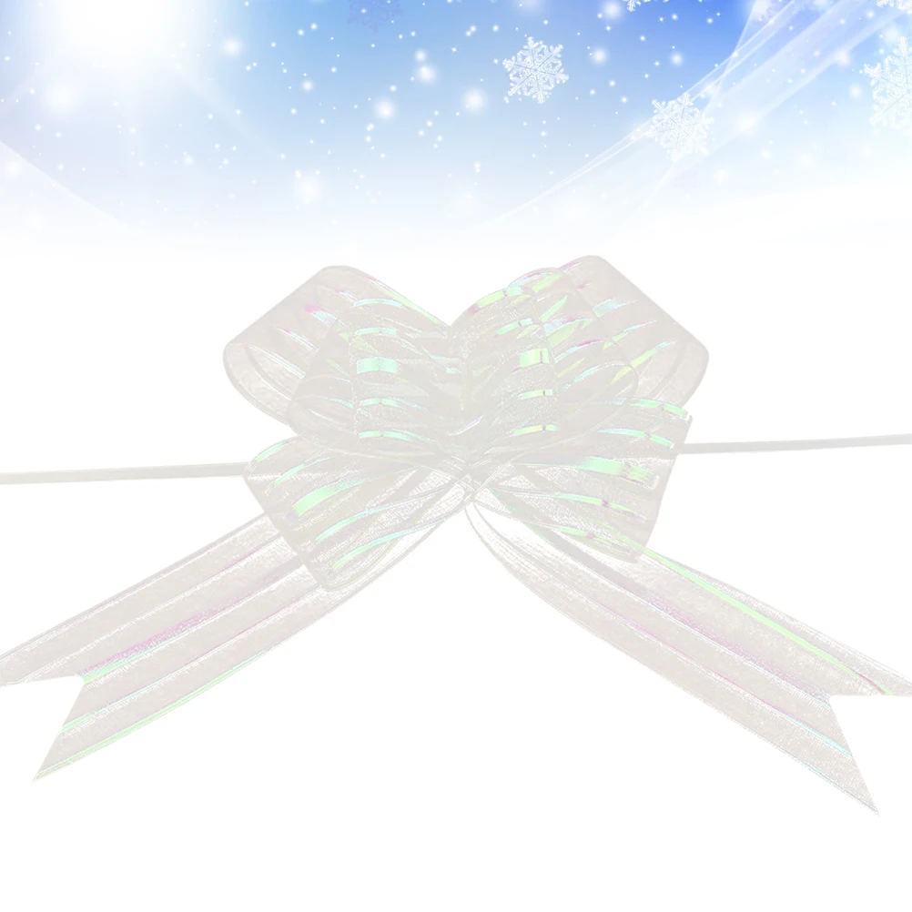 

10pcs Hand-painted Large Gauze Pull Flowers Wedding Bow Decorations for Holiday Party Crafts Bridal Shower Gifts