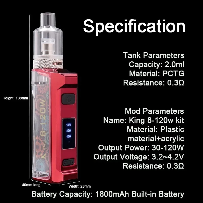 مبخر إلكتروني للسجائر الإلكترونية ، مبخر ، أطقم فاب الشيشة ، فاب Vape للتدخين ، صندوق Vape ، بطارية ، بخاخة 2 ، بخاخة ،