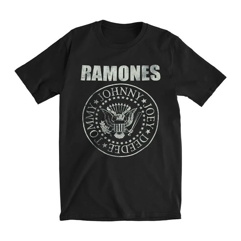 

Ramones 2025 года, американская легендарная панк-группа, футболка с короткими рукавами в стиле рок-ретро, высококачественный люксовый бренд