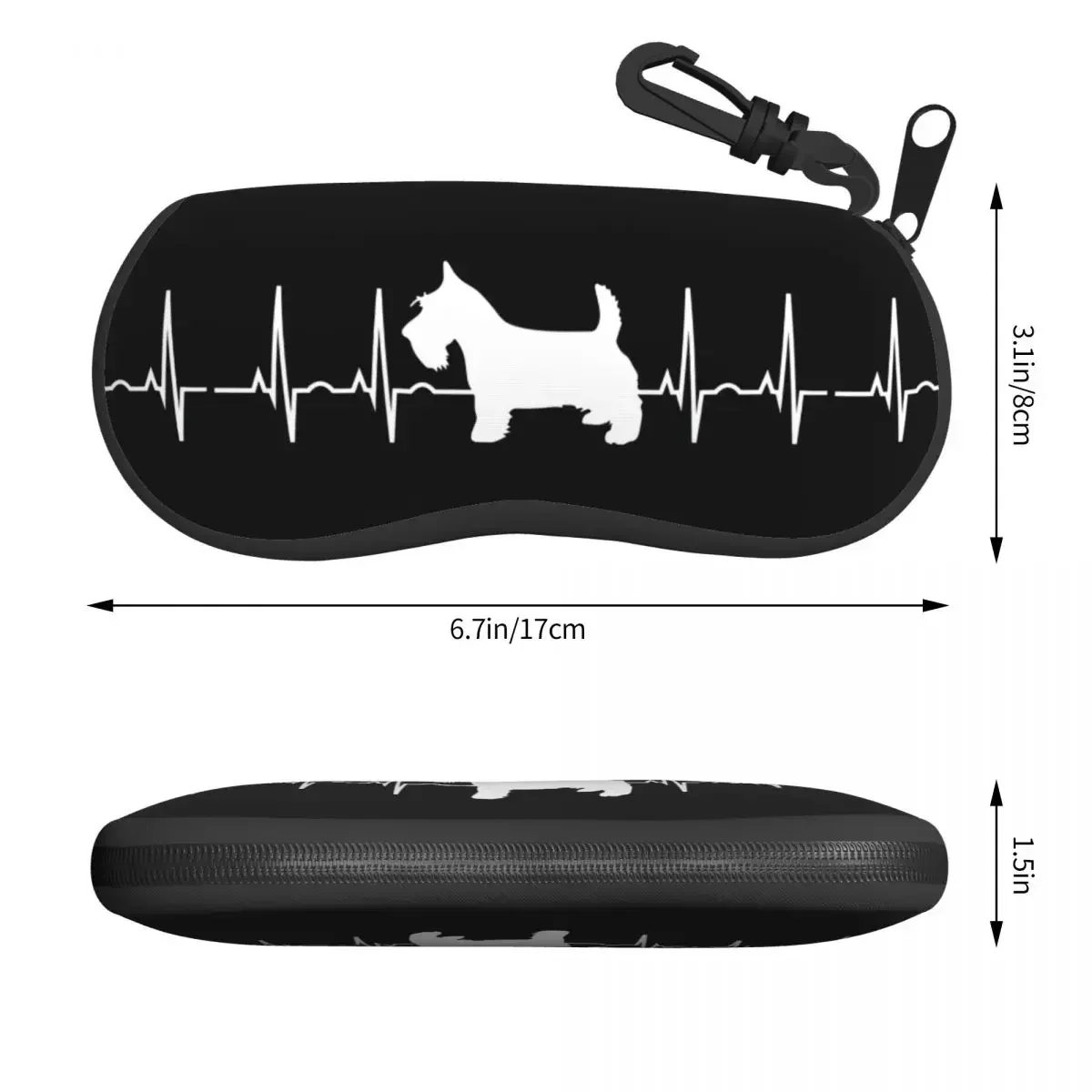 Custom Scottish Terrier Dog Heartbeat Glasses Case Fashion Scottie Shell Eyeglasses Case Sunglasses Box