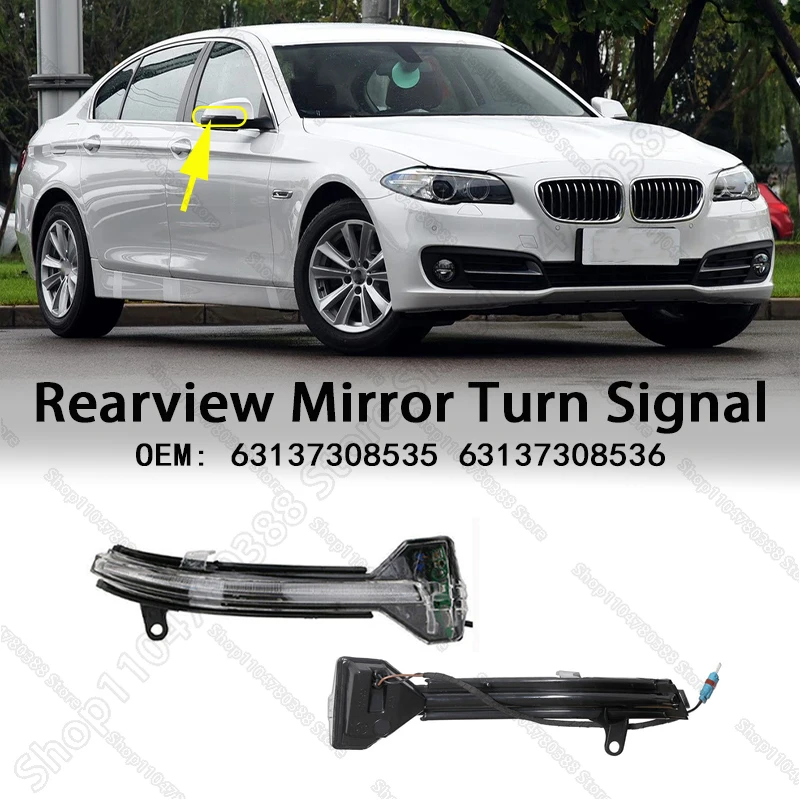 

Rearview Mirror Indicator Turn Signal Lamp For 2013-2018 BMW 5/6/7 Series (F01 F02 F06 F10 F12 F13) 63137308535 63137308536
