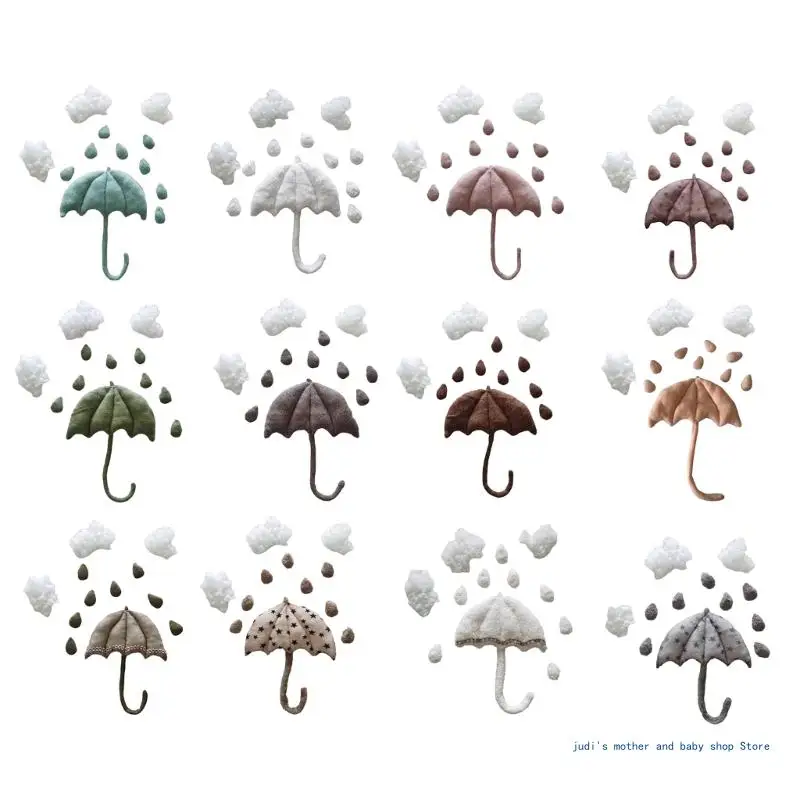 

67JC Photography Props for Baby Umbrella Cloud Raindrop Props Set Newborn Photo Posing Backdrop Photo Decoration Shower Decor