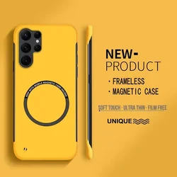 Ultra Thin Hard PC Magnetic Frameless Phone Case For Samsung Galaxy S25 S24 S23 S22 S21 S20 FE Plus Ultra PC Matte Protect Cover