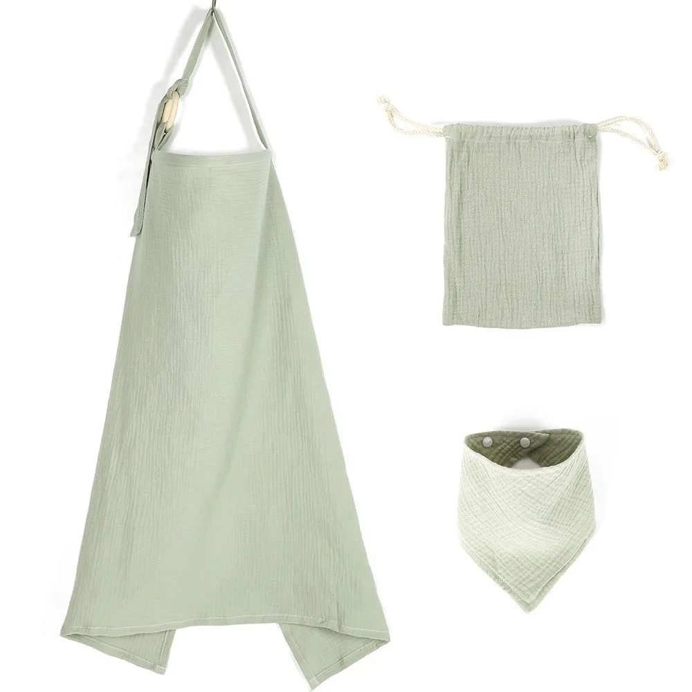 

3Pcs Cotton Nursing Cover Set Adjustable Breathable Breastfeeding Shawl Anti-Exposure Nursing Wear Baby Feeding Clothes