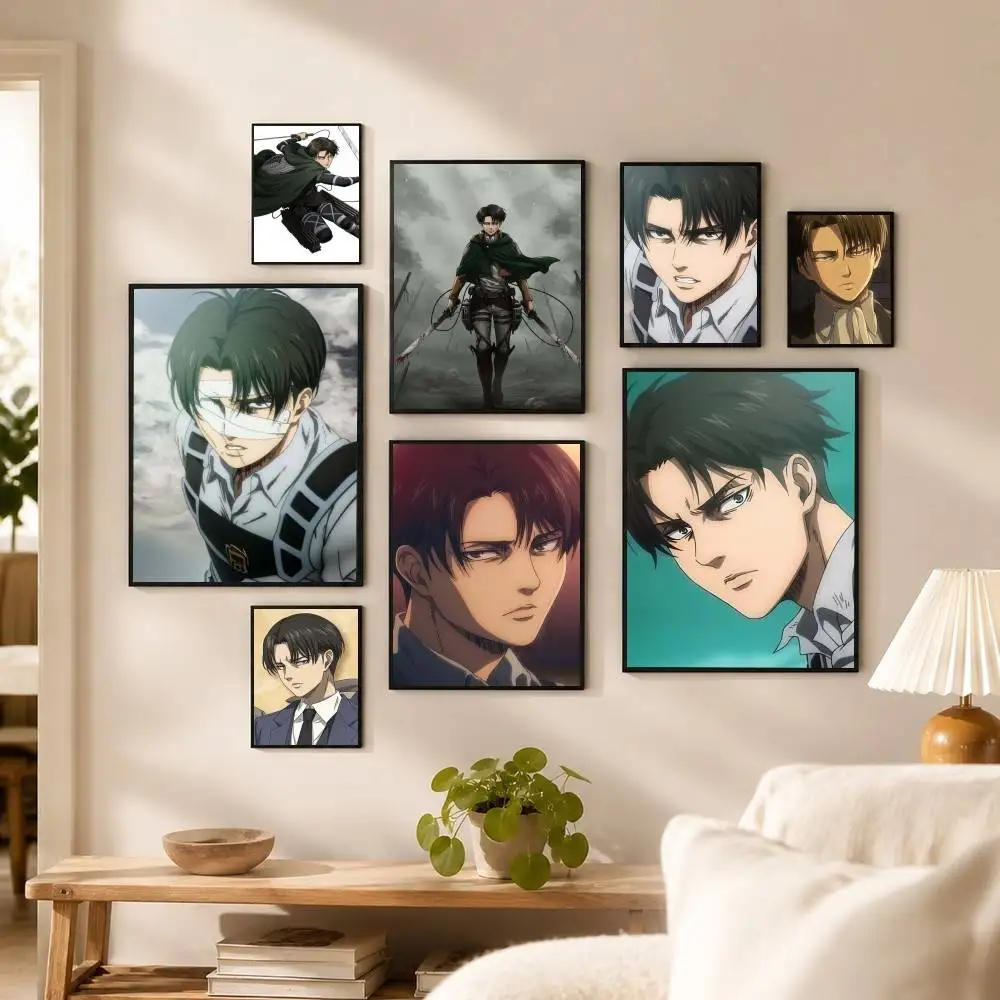 A-Attack on Titan Levi Ackerman Poster Waterproof Wall Art Sticker For Bar Living Room Vintage Decor High Quality Print Gift