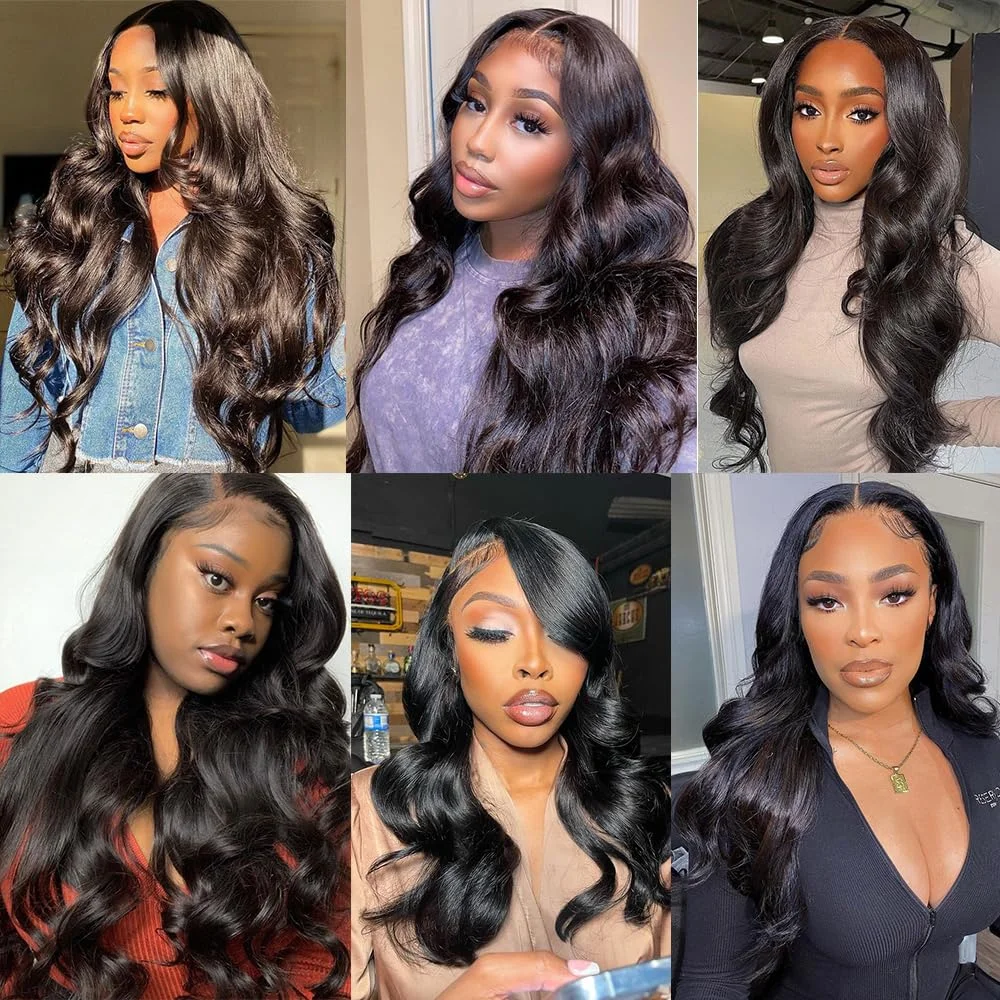 Vrvogue Wear Go Glueless Wig Natural Black Body Wave Lace Front Wig 100% Human Hair 6x4 HD Lace Closure Wig For Woman On Sale