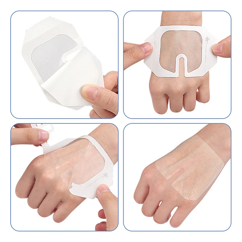 Pu transparent sichtbar wasserdicht Dressing Tape achteckig unsichtbare Aufkleber Verweil nadel Kanal fest Patch