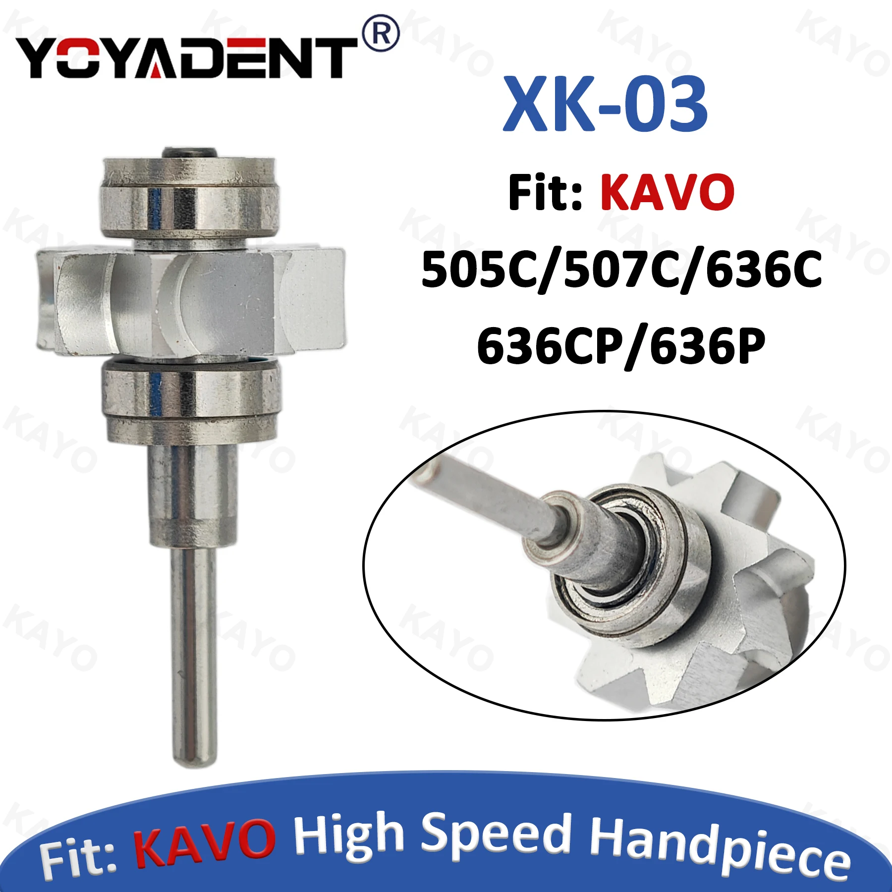 Dental Handpiece Rotor Turbine Cartridge Rotor Fit KAVO High Speed Handpiece 505C/507C/636C636CP/636P Dental Accessories XK-03