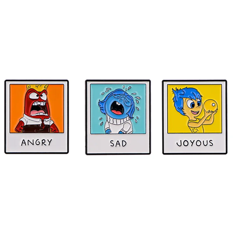 

Inside Out Anger Sadness Joy Brooches Cartoon Cute Backpack Decoration Anime Badge Pin Ornaments Accessories Gifts for Friends