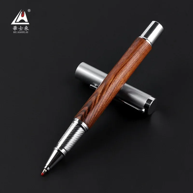 10PCS  Metal Solid Wood Treasure Ball Pen Business Advertising Gift Signature Water Pen