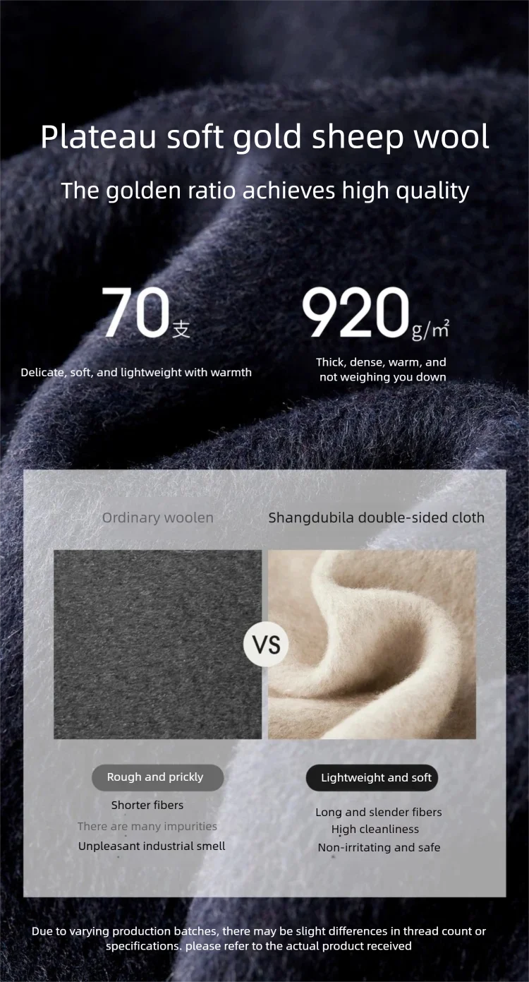 SENTUBILA Damen-Wollmäntel 2026 Winter O-Ausschnitt Langarm-Jacken Einfarbig Locker Sitzend Warme Oberbekleidung Damenbekleidung W54OG2425 – Detail 11