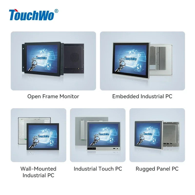 Controle durável 8 10 12 15 17 19 21 Polegada versátil painel de automação de quadro aberto industrial incorporado tudo-em-um pc para cnc