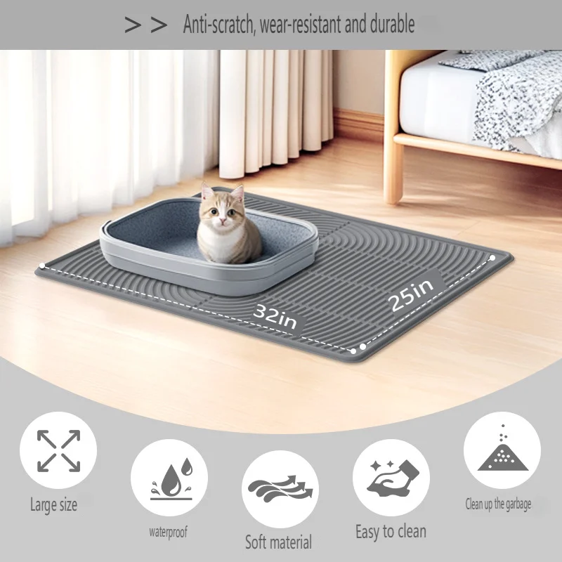 

Dropshipping Pet Waterproof Mat Pet Mat Silicone Cat Litter Pad Cat Scratch Pad Leak-Proof Cat Litter Mat Easy-Clean