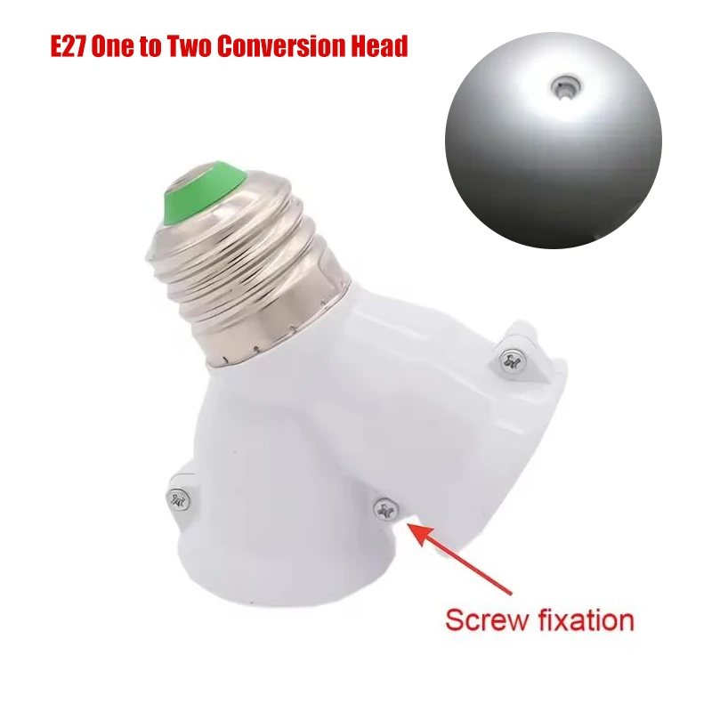 E27 One to Two Conversion Head Socket Creative 2-e27 Lamp Holder Extender Distributor Converter Plug Light Adapter to E27