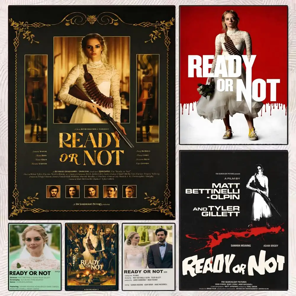 Poster Art poster movie mural family childrens room wall decoration print Gift Horror Comedy Movies Ready Or Not-A