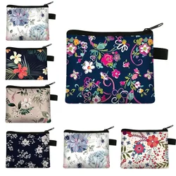 Borse per rossetti cosmetici piccole con stampa floreale Moda donna Ragazza Mini borsa porta tovaglioli sanitari Borsa per trucco carina Organizzatore