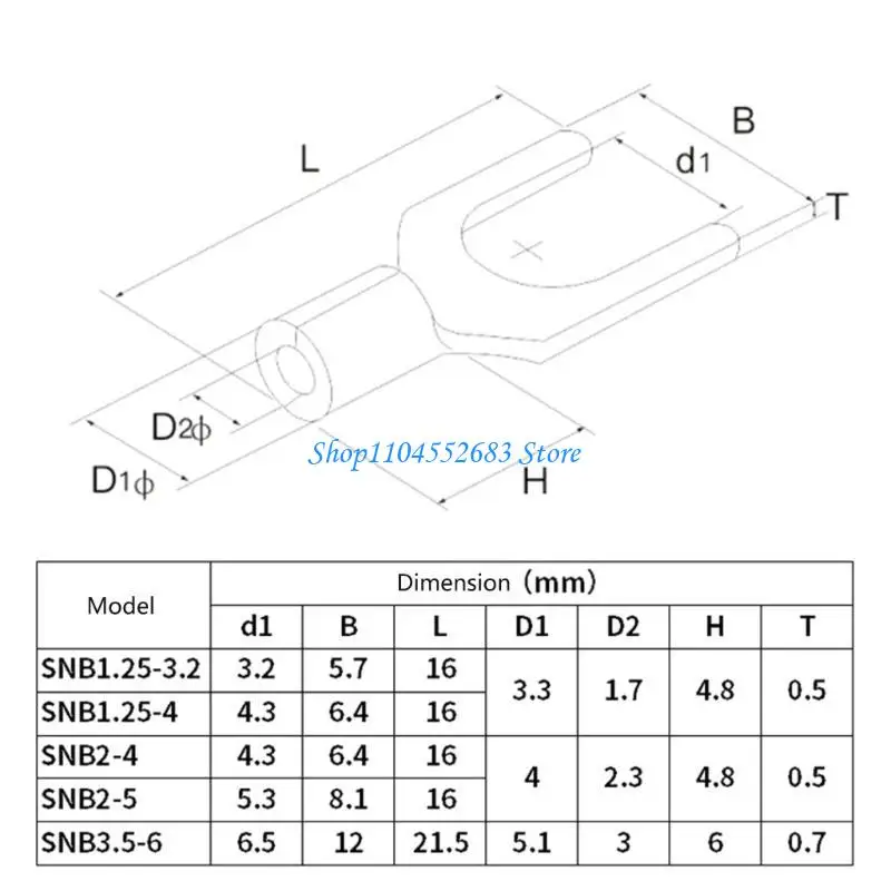 

Y6GD 320 Pcs Tin-Plated-Copper Wire Crimp Fork End Cable Lugs Crimp Connector Non-Insulated Ring Terminal & Fork Connector